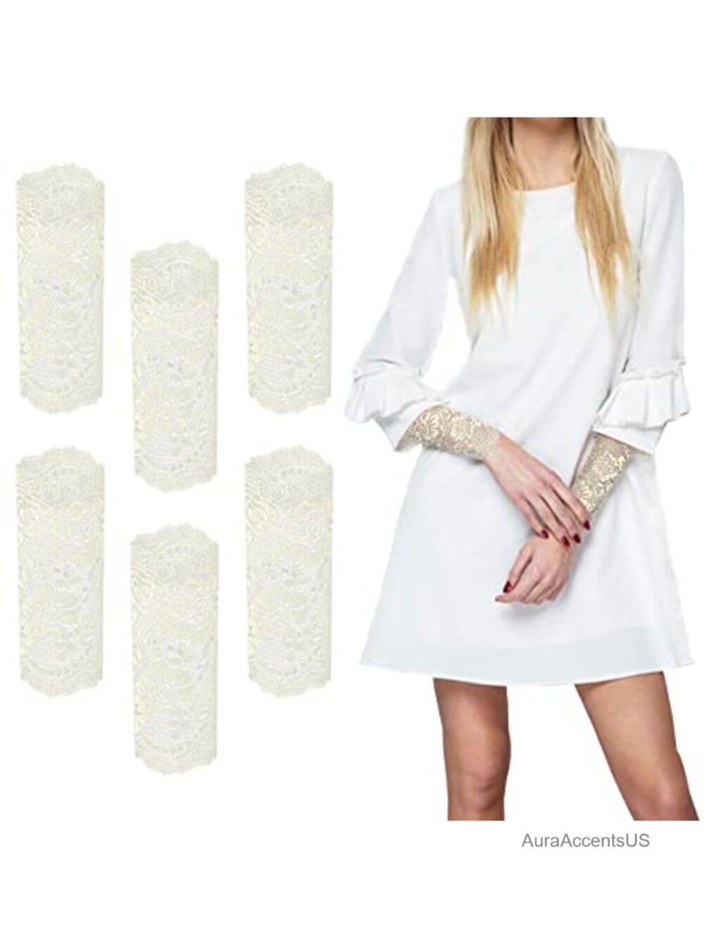 Women Lace Wrist Arm Cuff Bracelet Stretch Bands Sleeve UV Protection